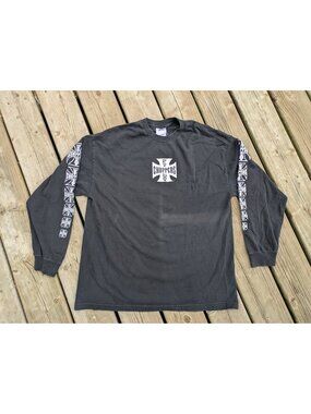 West Coast Choppers Faded Big Logo Long Sleeve Tee T shirt Y2K XL AAA